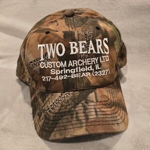 TWO BEARS Custom Archery LTD Camo Hat Springfield IL Adjustable Baseball Cap‎